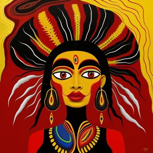 Abstract Faces and Whimsical Pareidolia in Red Oil