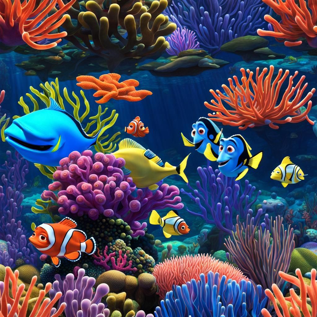The coral reef from finding nemo