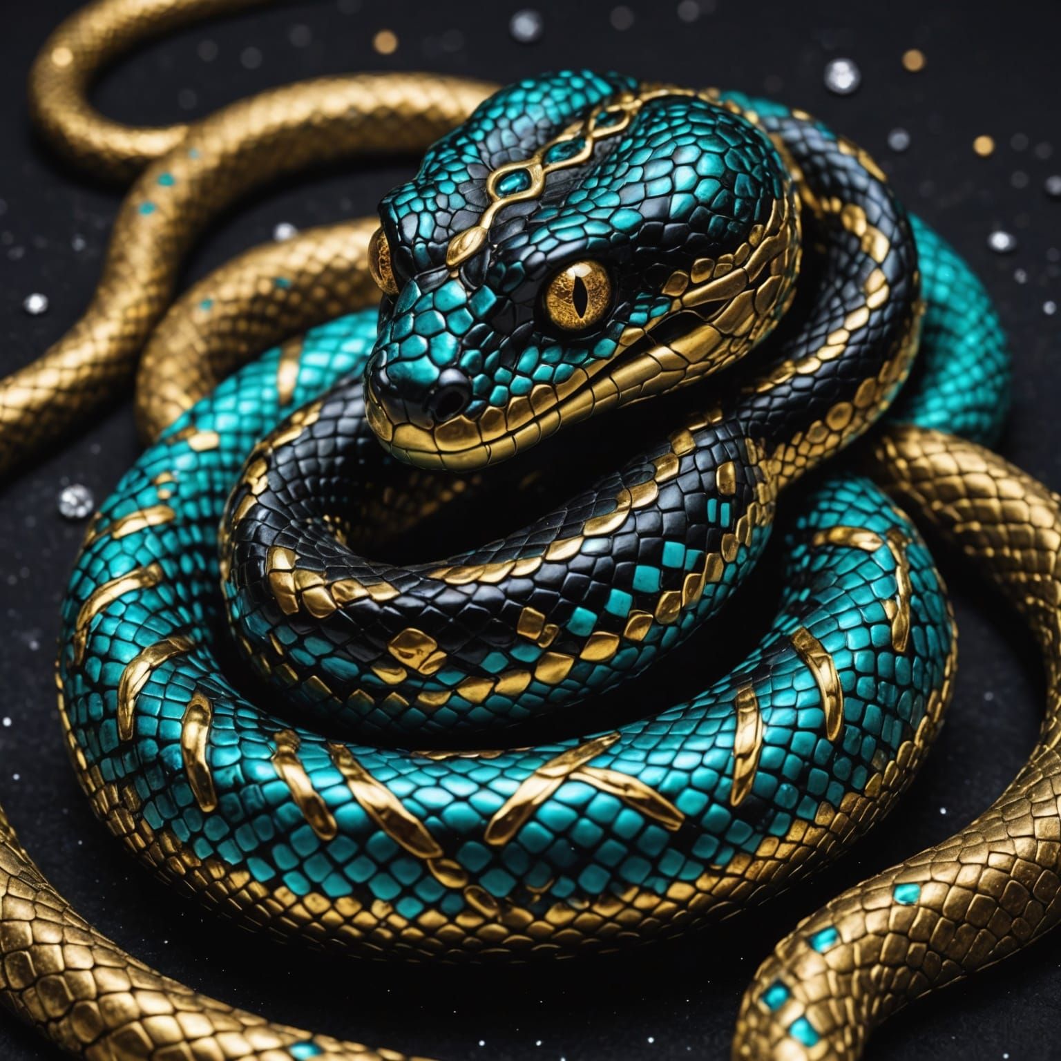 Beautiful and disturbing turquoise snake