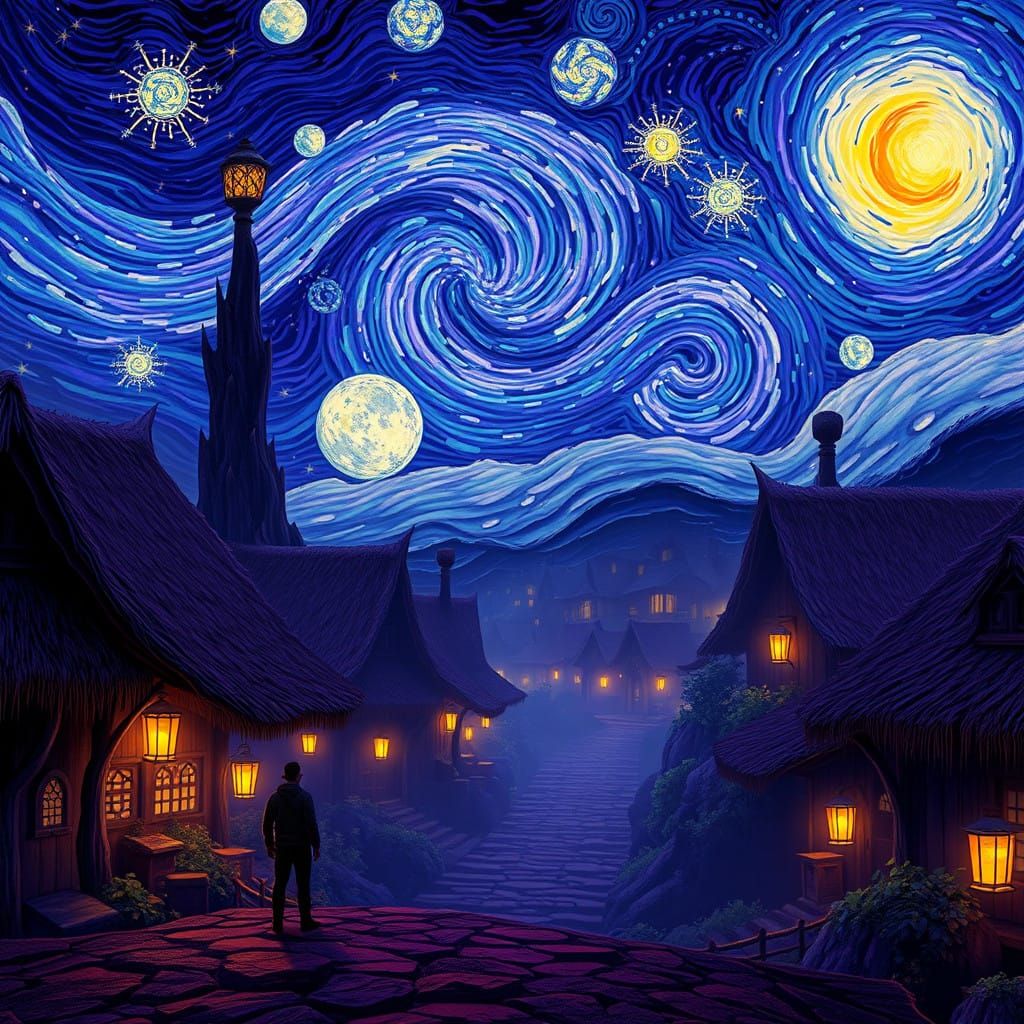 Whimsical Dream Village at Dusk