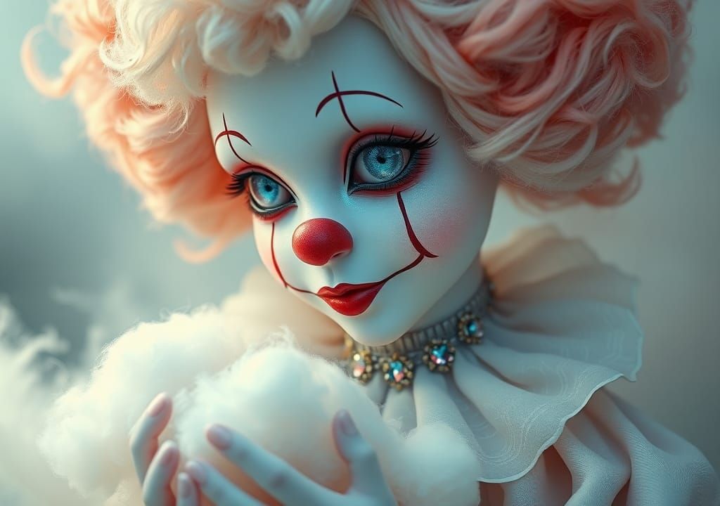 Ethereal Clown in Dreamlike Digital Art