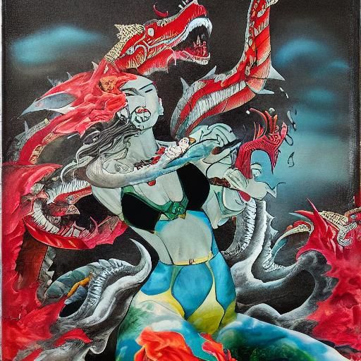 Ink Dragon Tattoo in Splash Ink Style