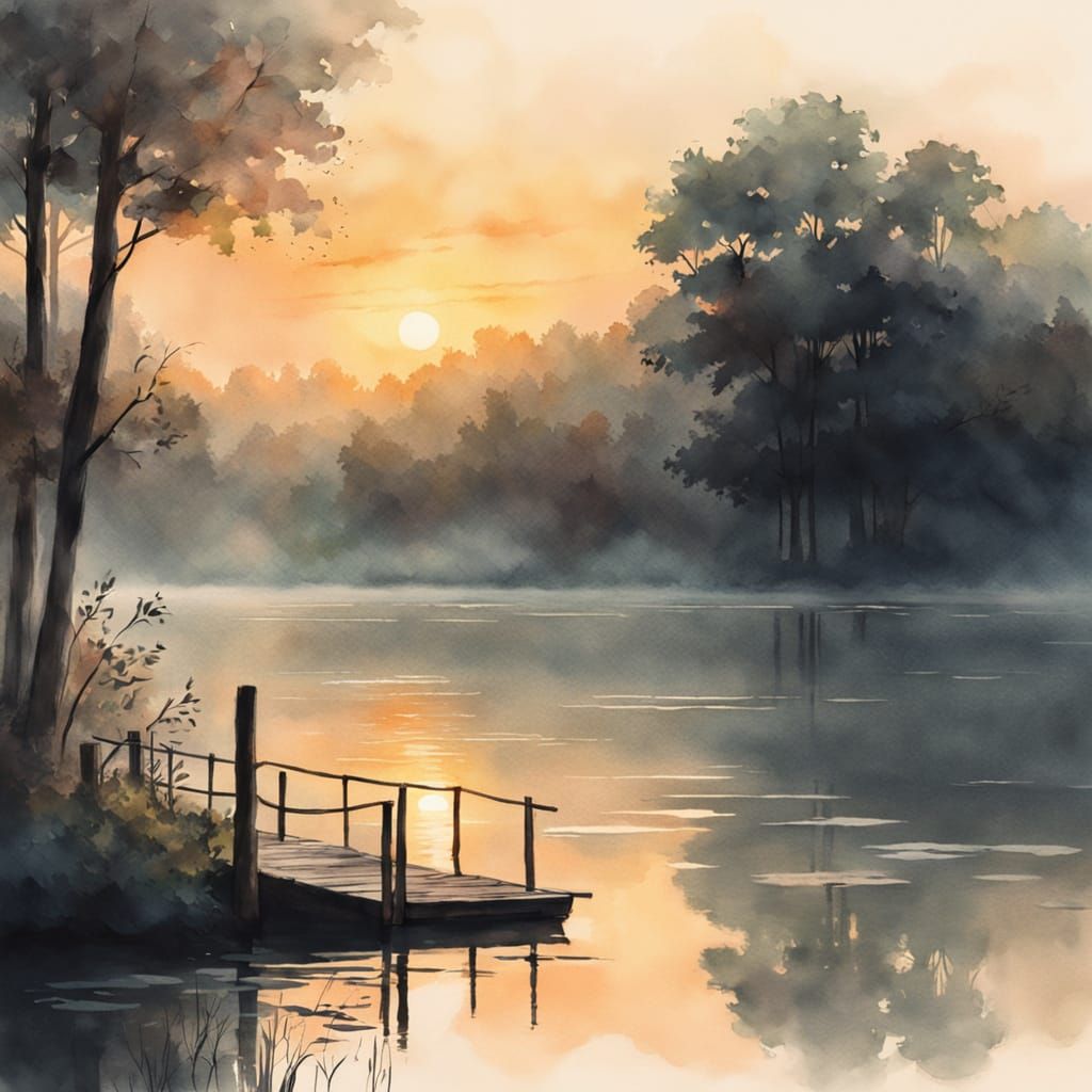Sunset Serenity by the Lake