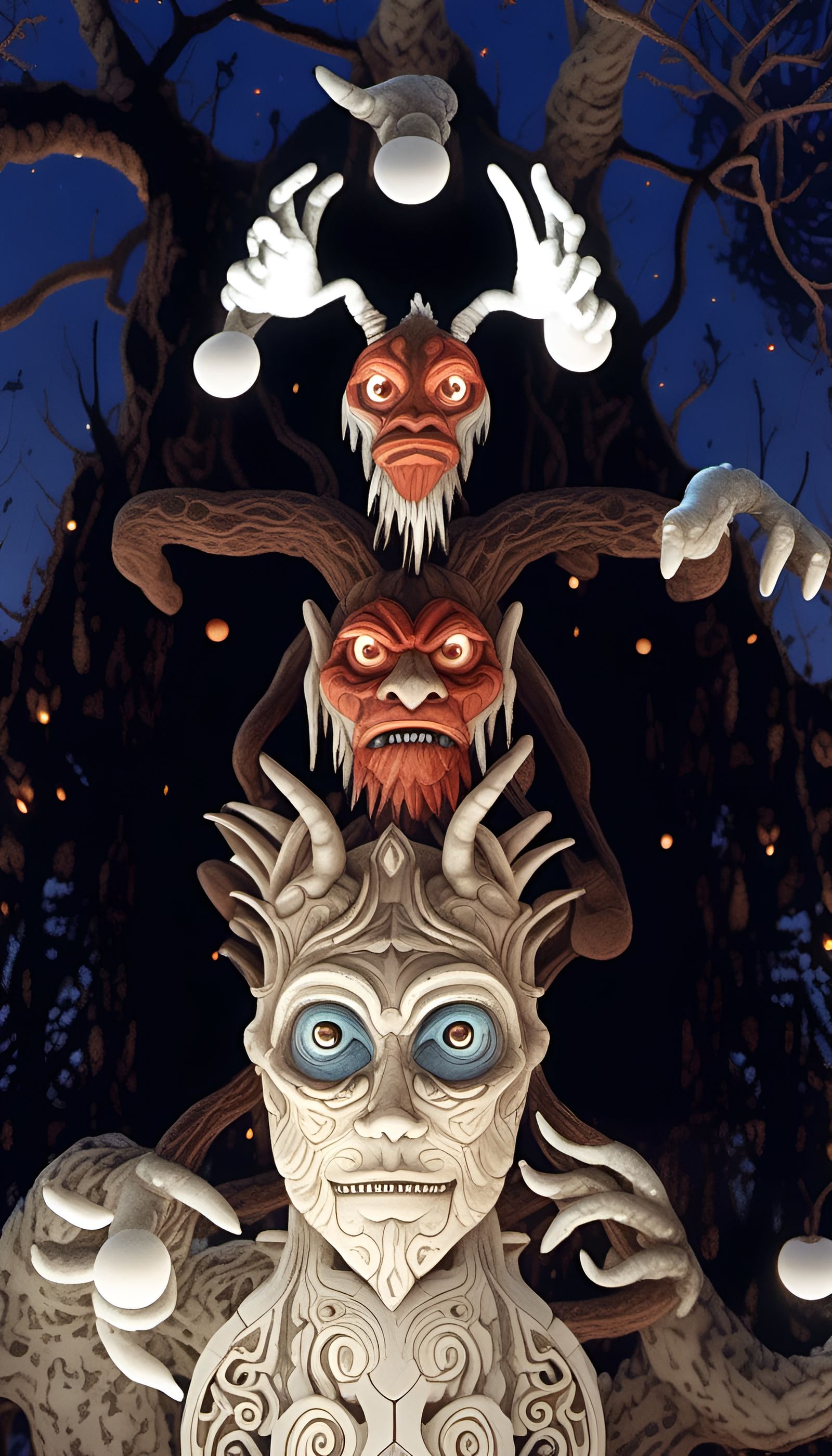 Monstrous Totem in Dark Fantasy Style