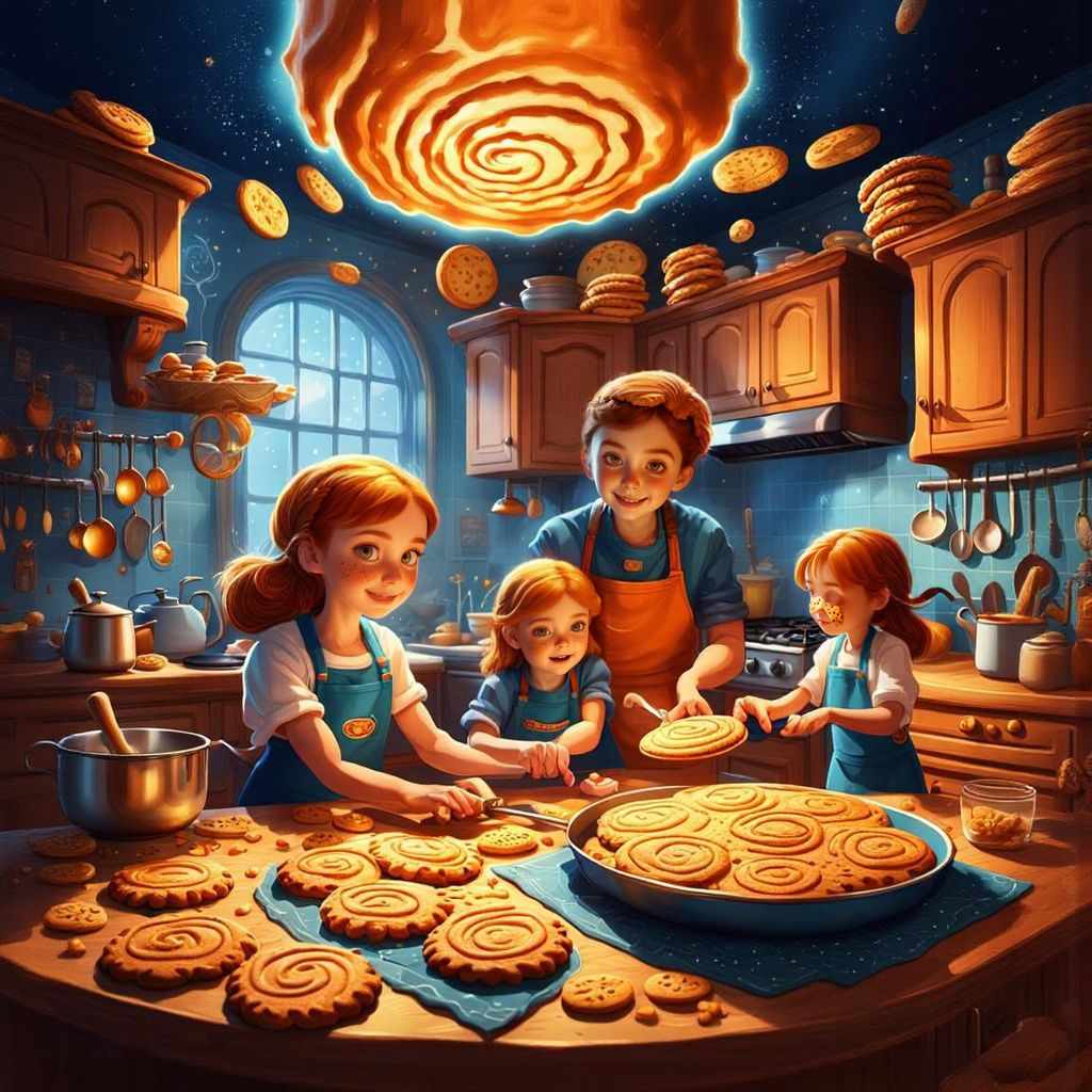 Family Cookie Baking: Detailed Matte Painting