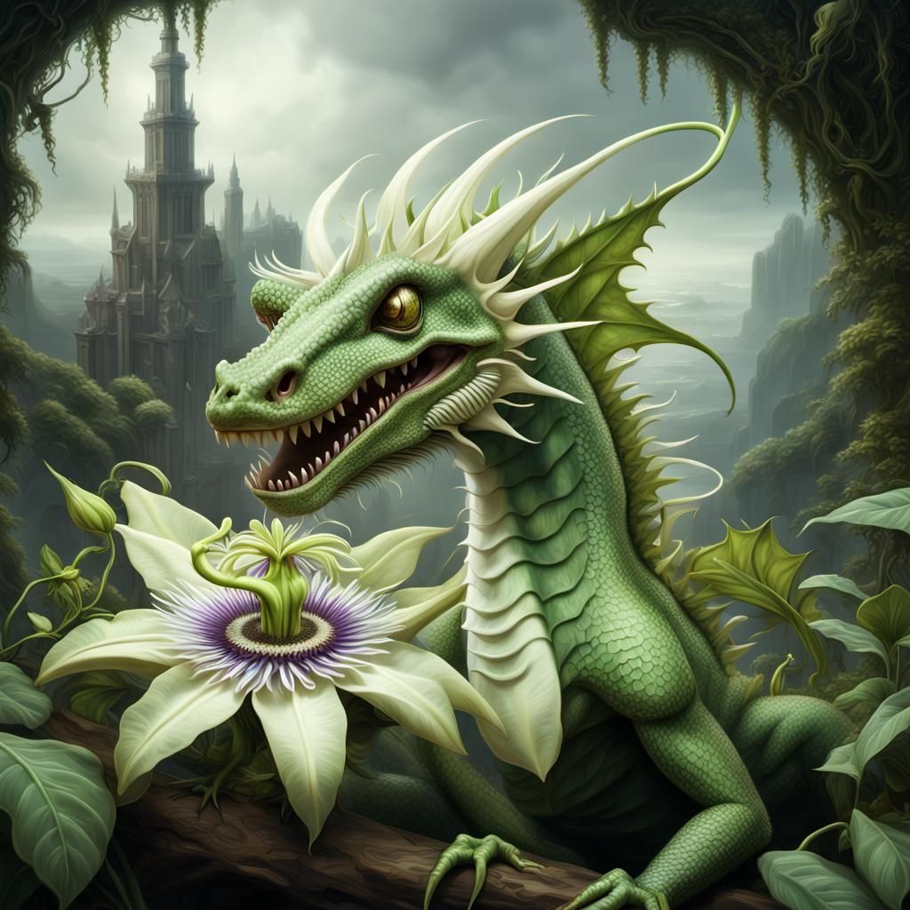 Green Dragon with Venus Flytrap Teeth