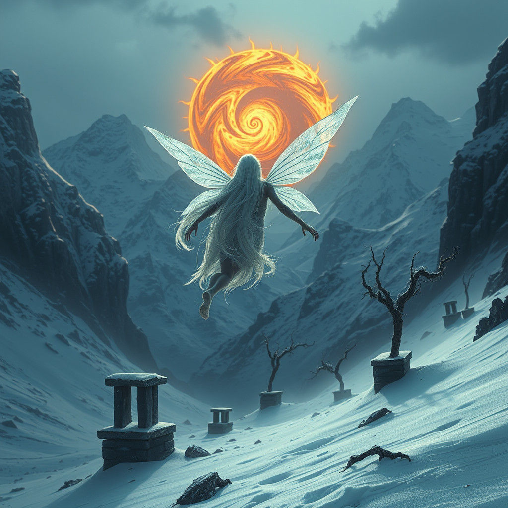 Snow Fairy Descent: Dark Fantasy Transformation