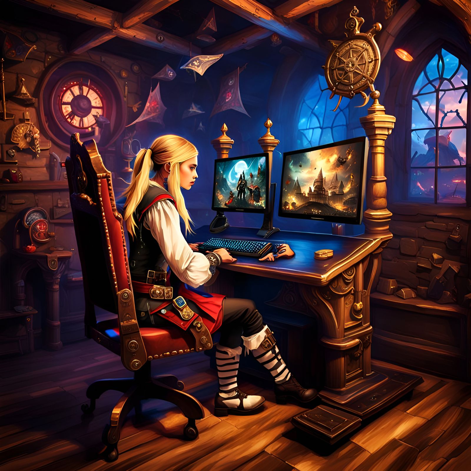 Sasha Gaming on Assassins Creed, by Lord Elboron