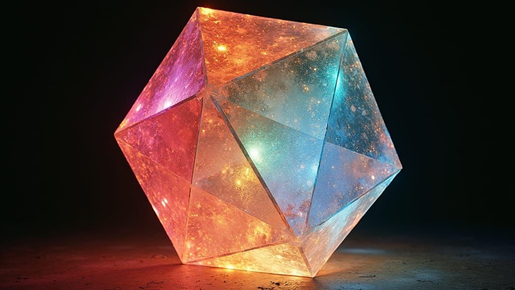 Resin Art of a Giant Great Icosahedron