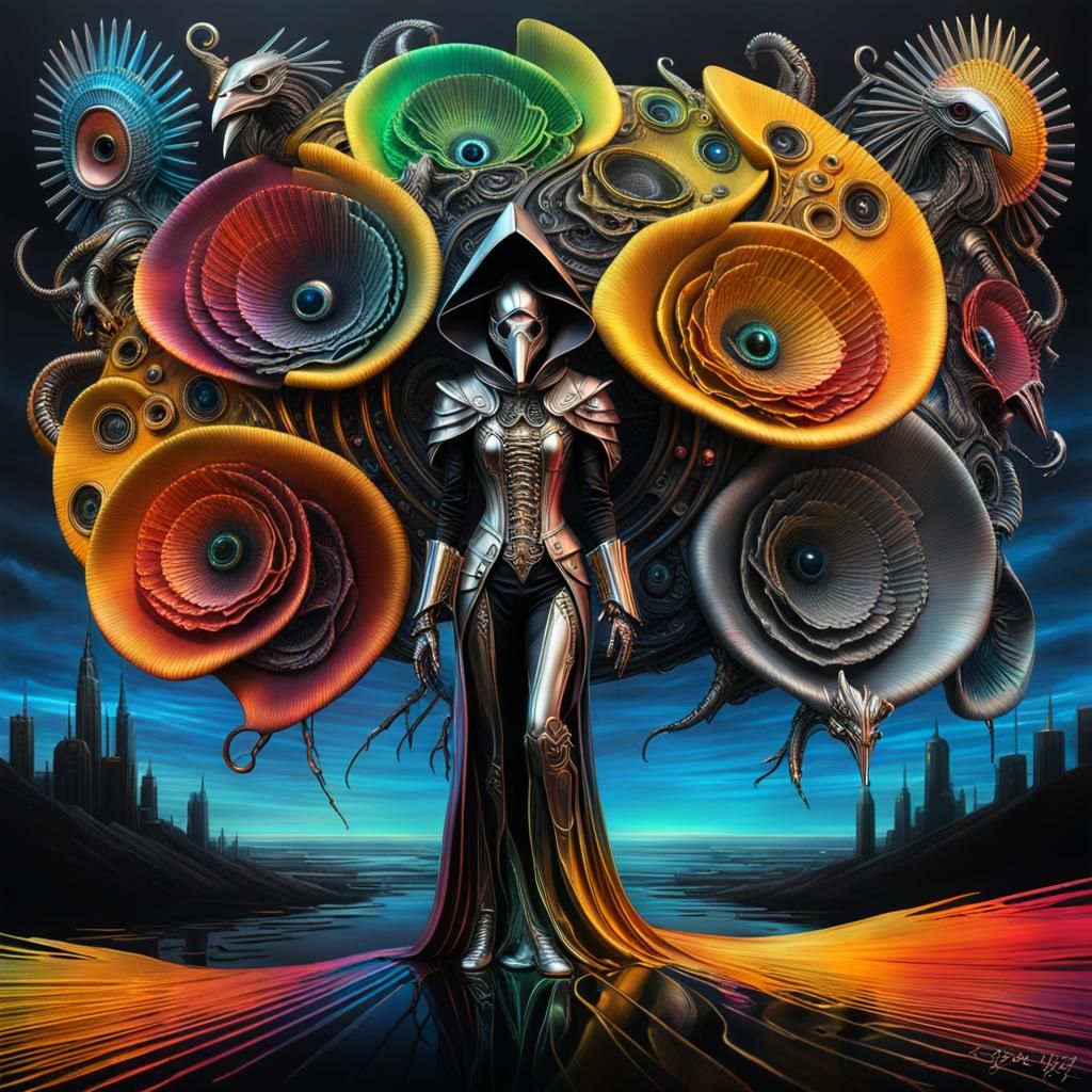 Cyberpunk Plague Doctor in Gothic Armor