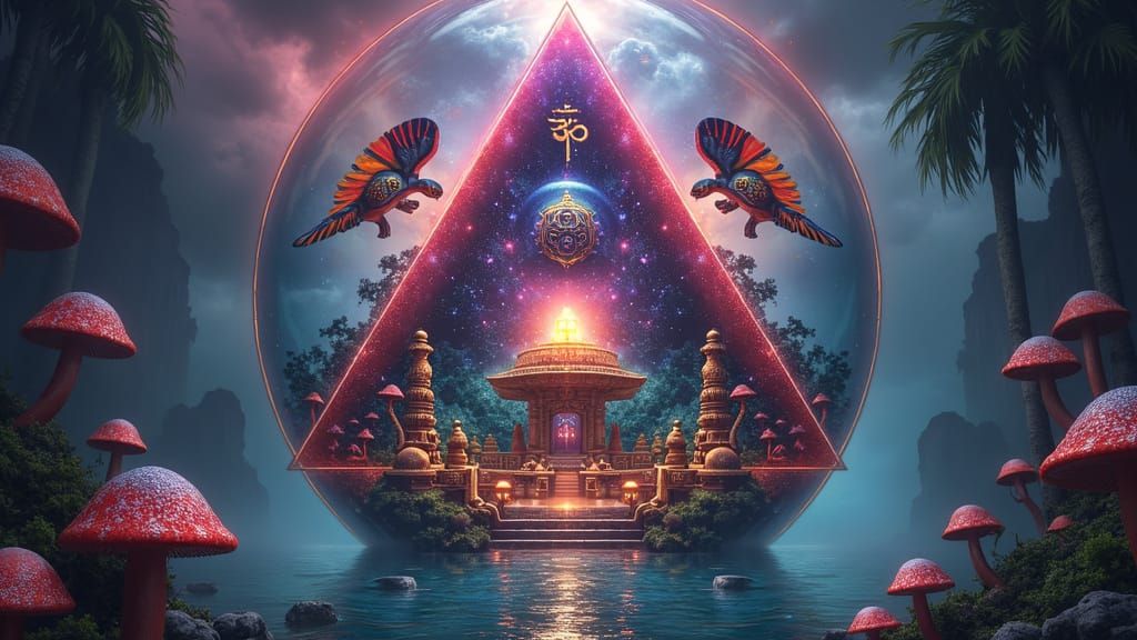 Psychedelic World in Glass Sphere: Symmetrical Cosmos