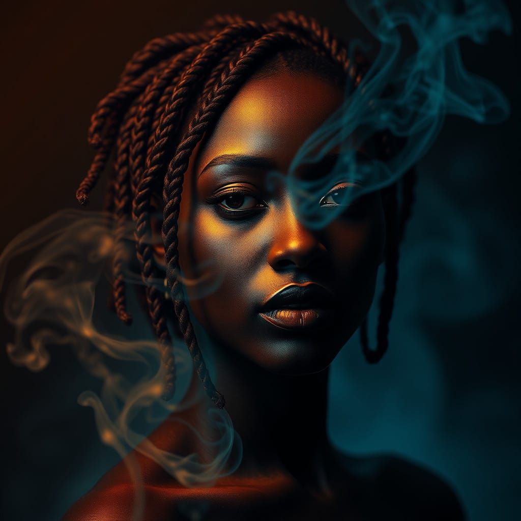 Ethereal African Goddess in Moody Portrait