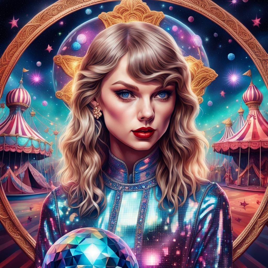 Taylor Swift Mirror Image in Circus, Astral Illustration