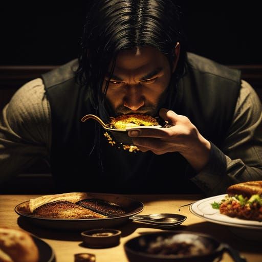 Cinematic Still of Intimate Dinner Moment