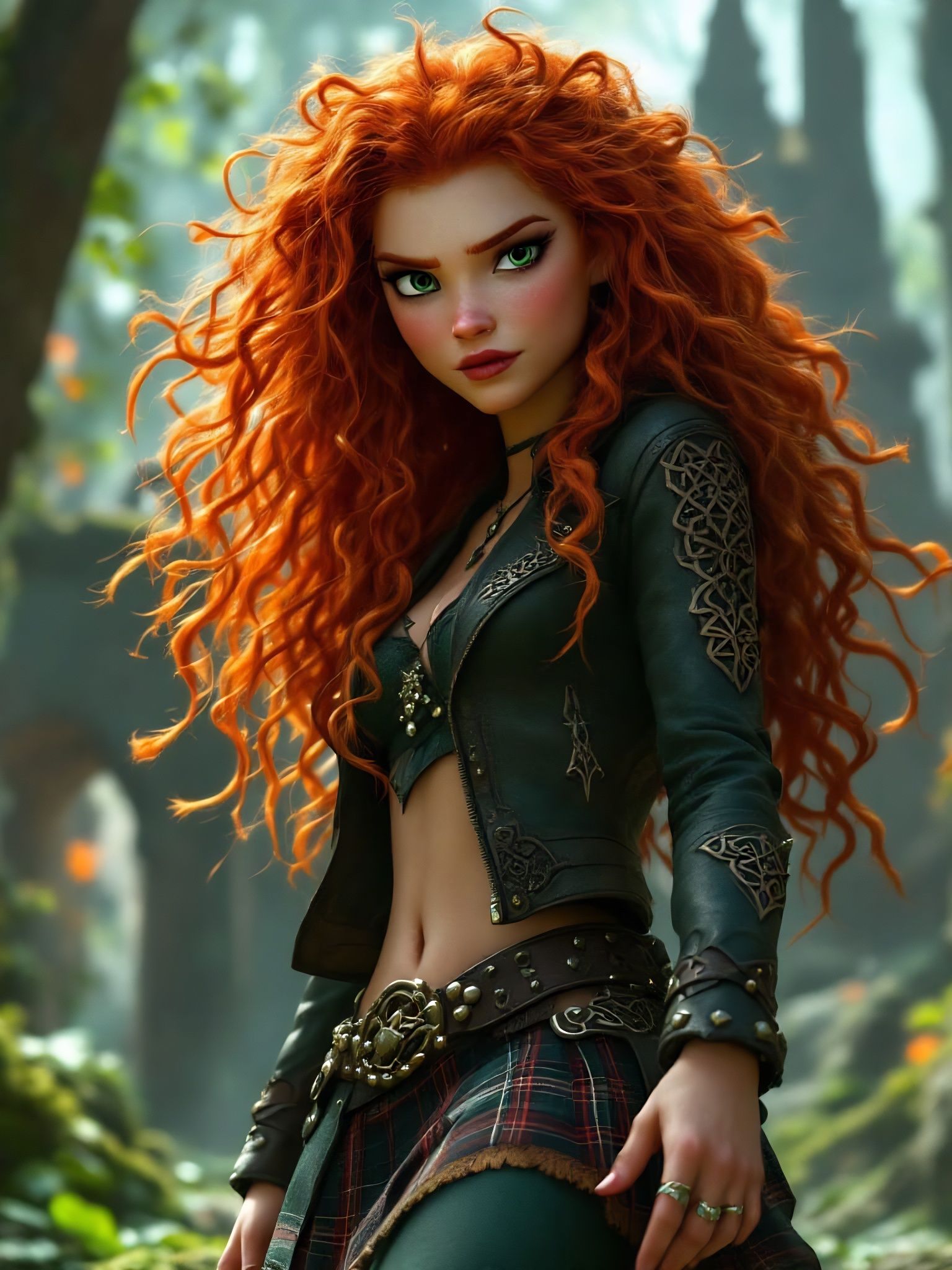 Fierce Celtic-Punk Merida in Enchanted Forest