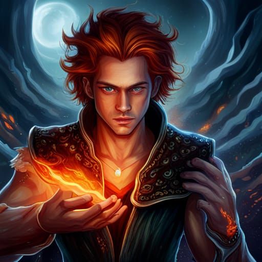 Fiery Pyrokineticist in Detailed Fantasy Art
