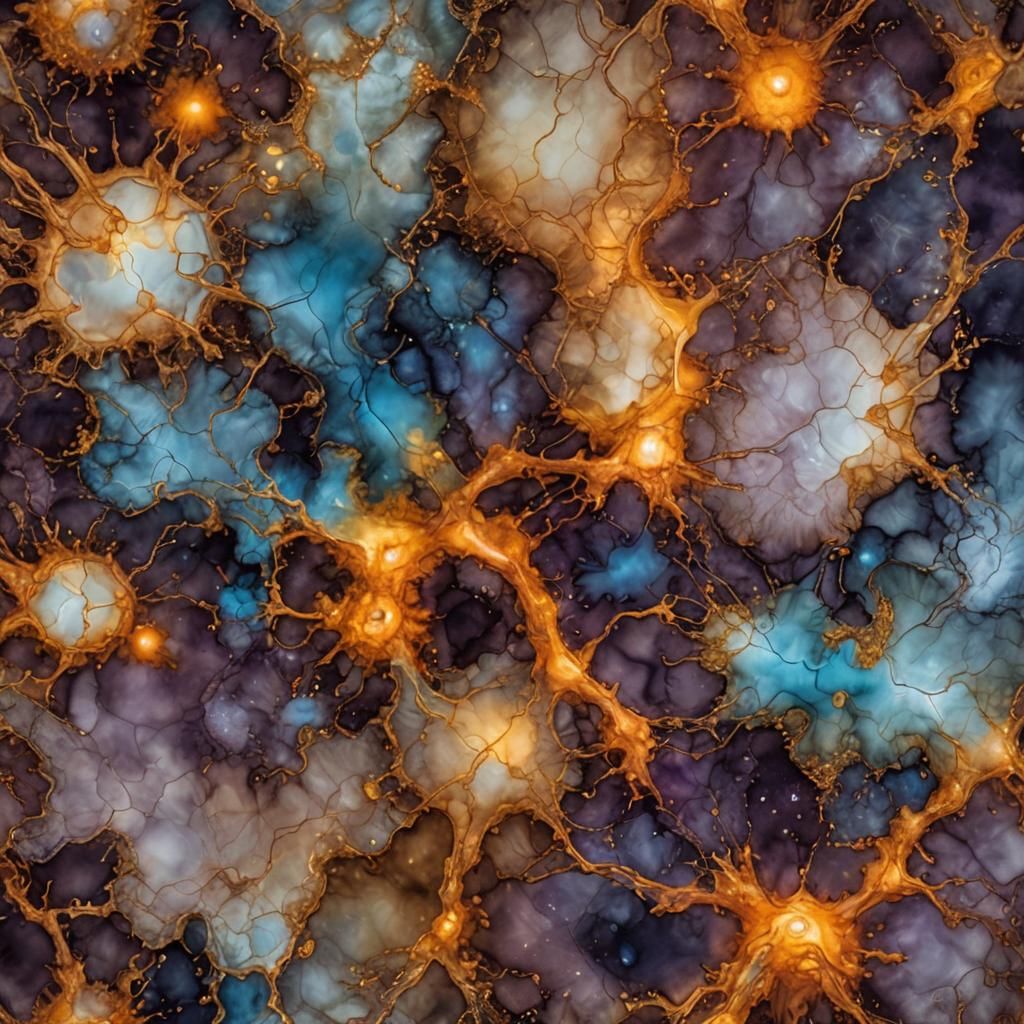 Ghostly Quark-Gluon Plasma as Alcohol Ink Art