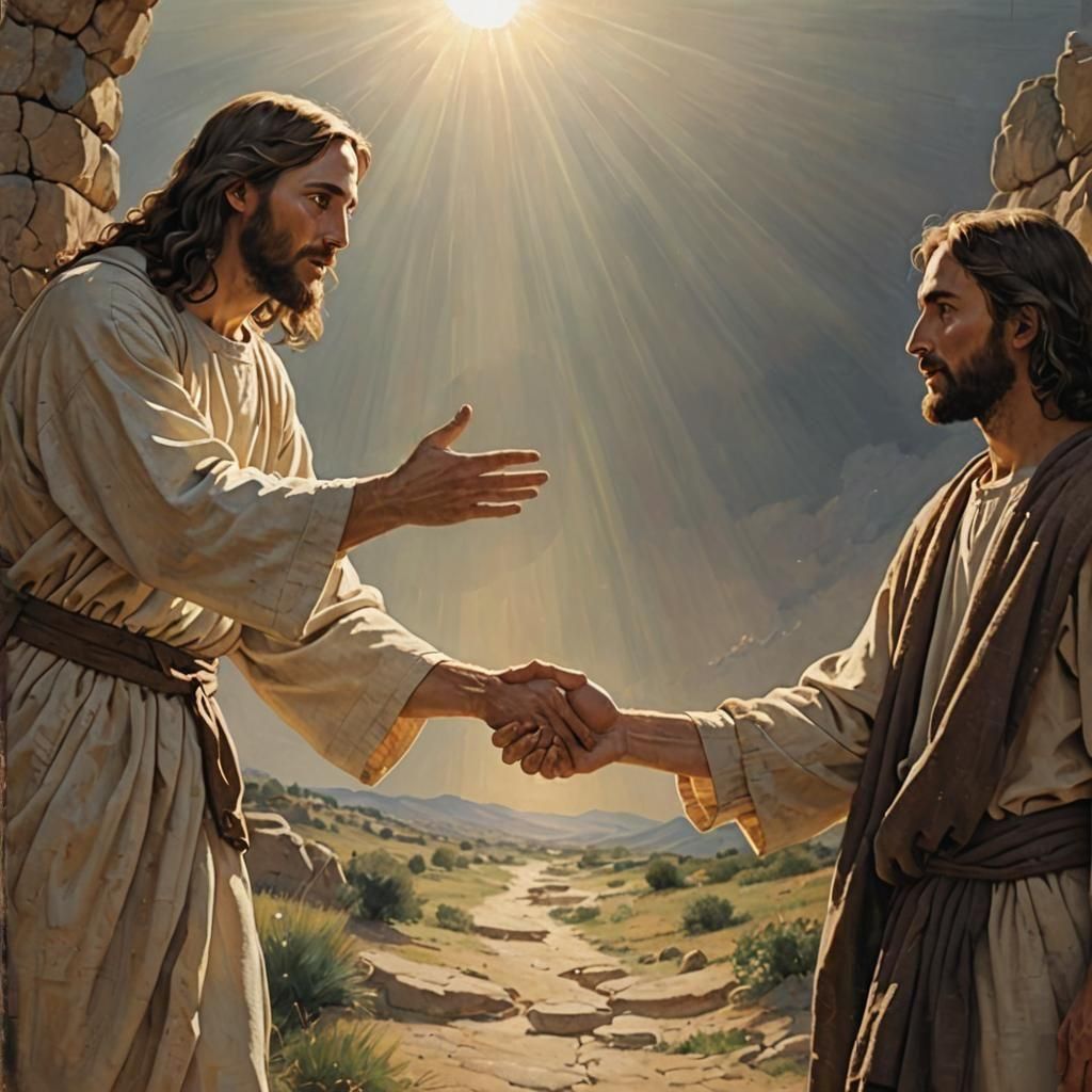 Jesus Reaches Out in Compassionate Gesture to John the Apost...