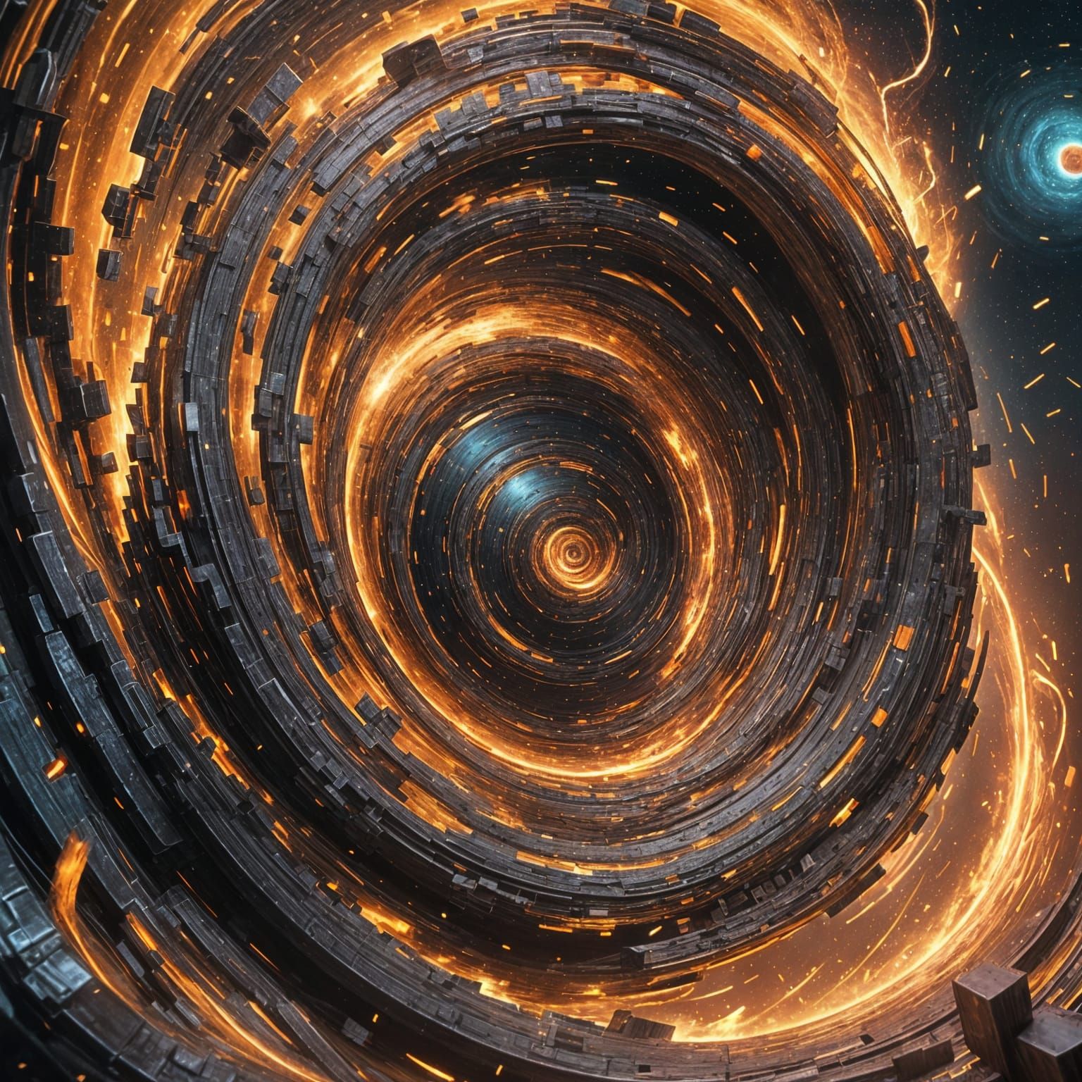 Graffiti Wall Art: Space Vortex in 3D