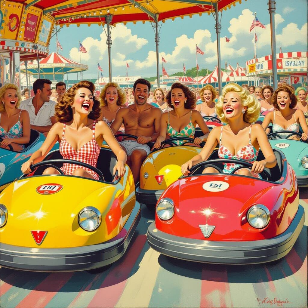 Bumper Cars at Salisbury Beach: A Nostalgic Americana Scene