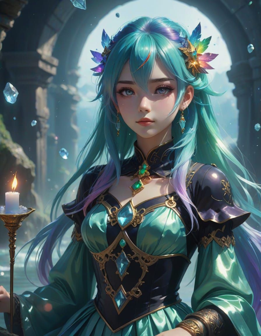 Celestial Being on Floating Island, Anime Portrait