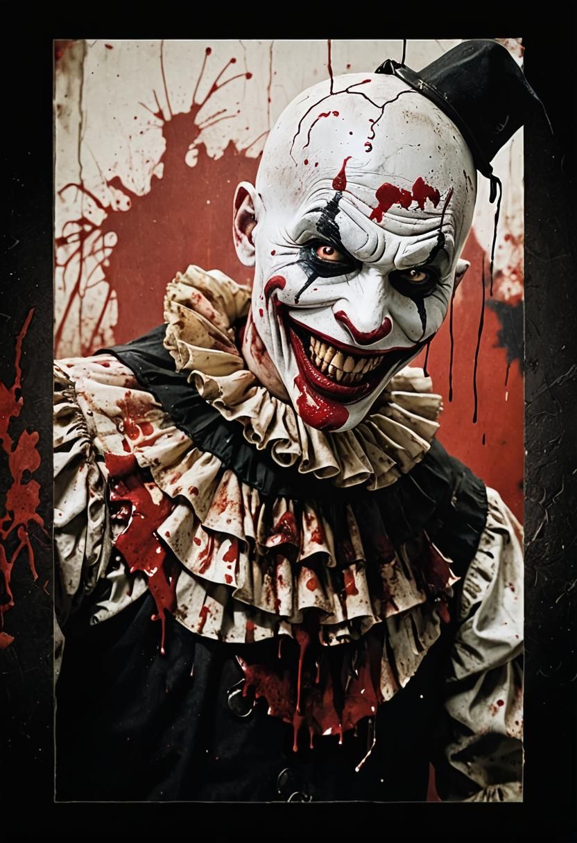 Terrifier Slasher Clown in Gothic Horror Style