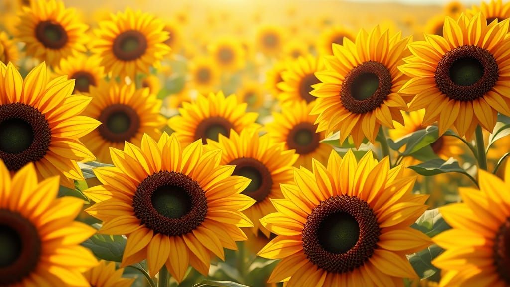 Origami Sunflowers in Heavenly Sunshine, 3D Game Cinematic S...