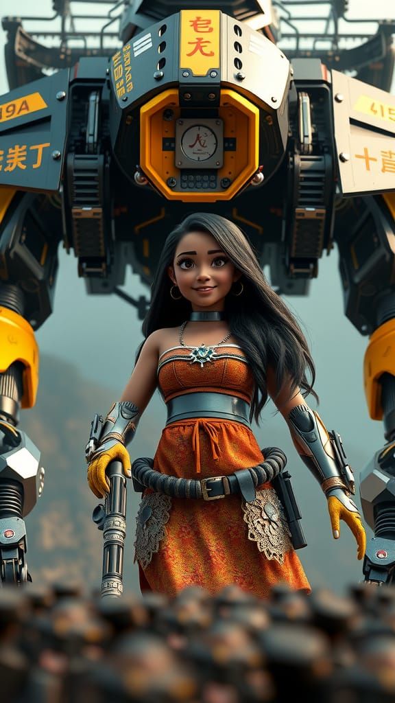 Moana-Inspired Character with Ghibli Cartoon Style