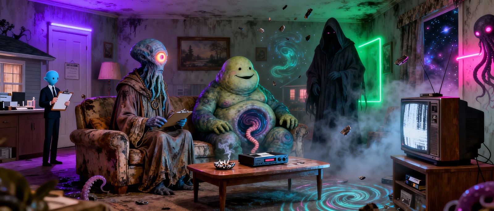 Cosmic Deities in Suburban Hell: A Transdimensional Sitcom