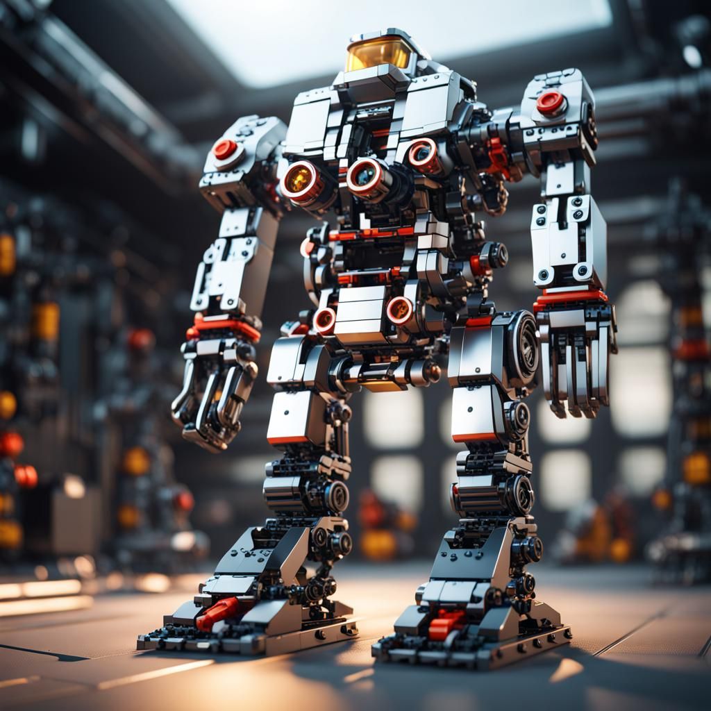 Futuristic Lego Mech with Intricate Details