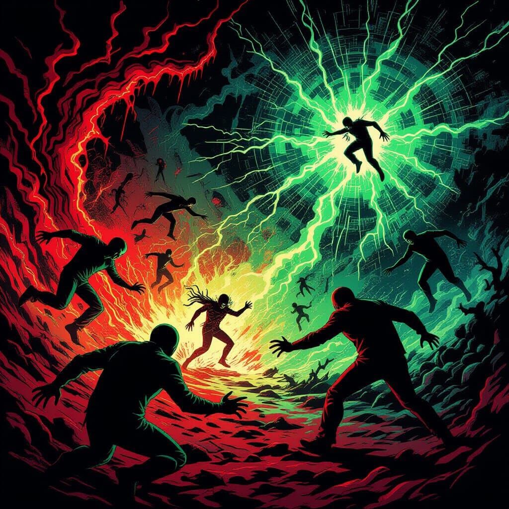 Supernatural Pandemonium in Avant-Garde Comic Style