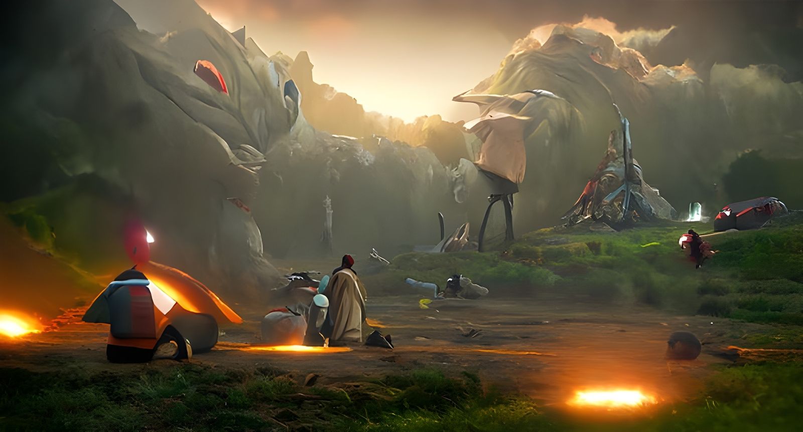 Epic Jedi vs Pokémon Hyperdetailed Digital Painting