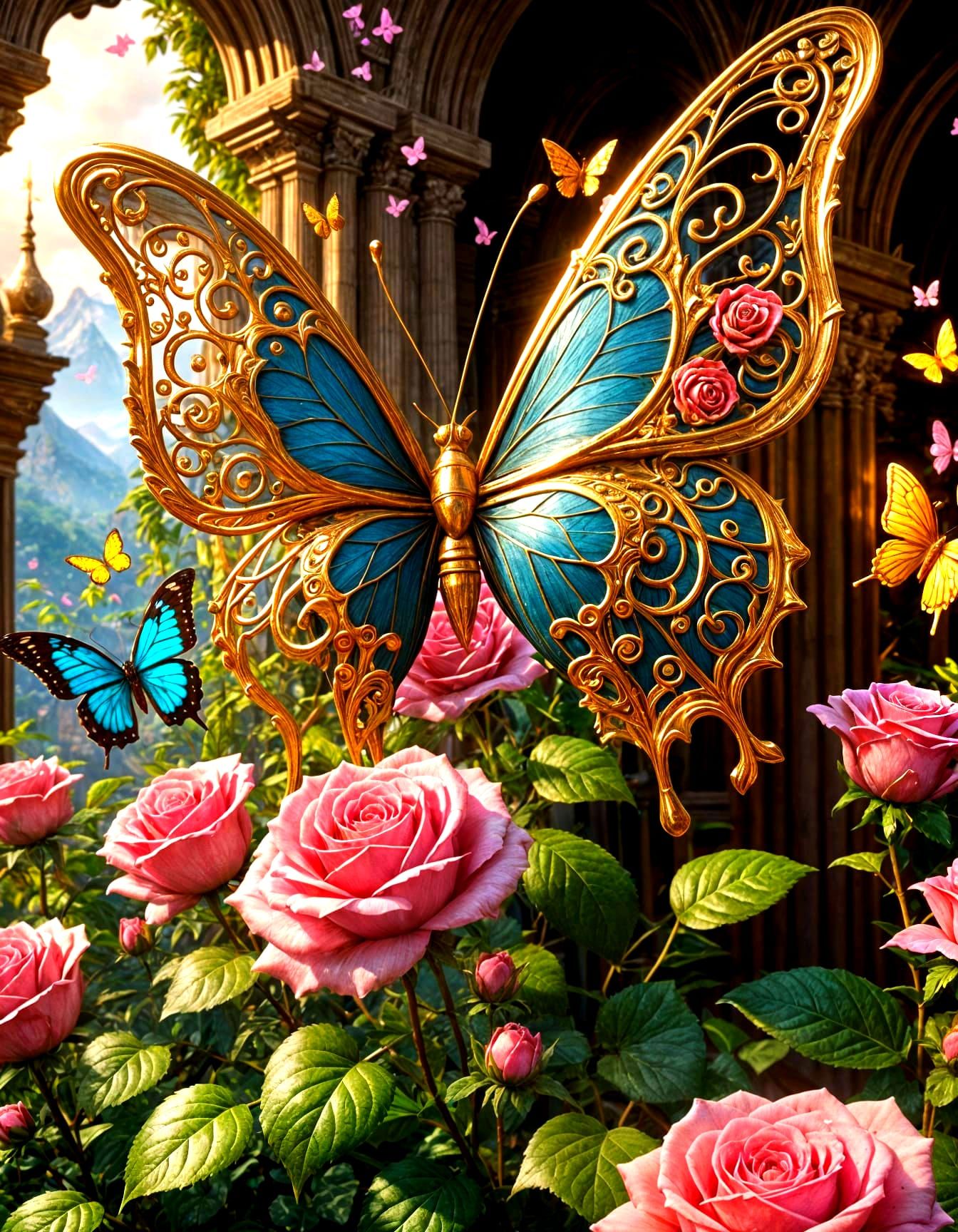 Enchanted Number 8 in Vibrant Floral Wonderland