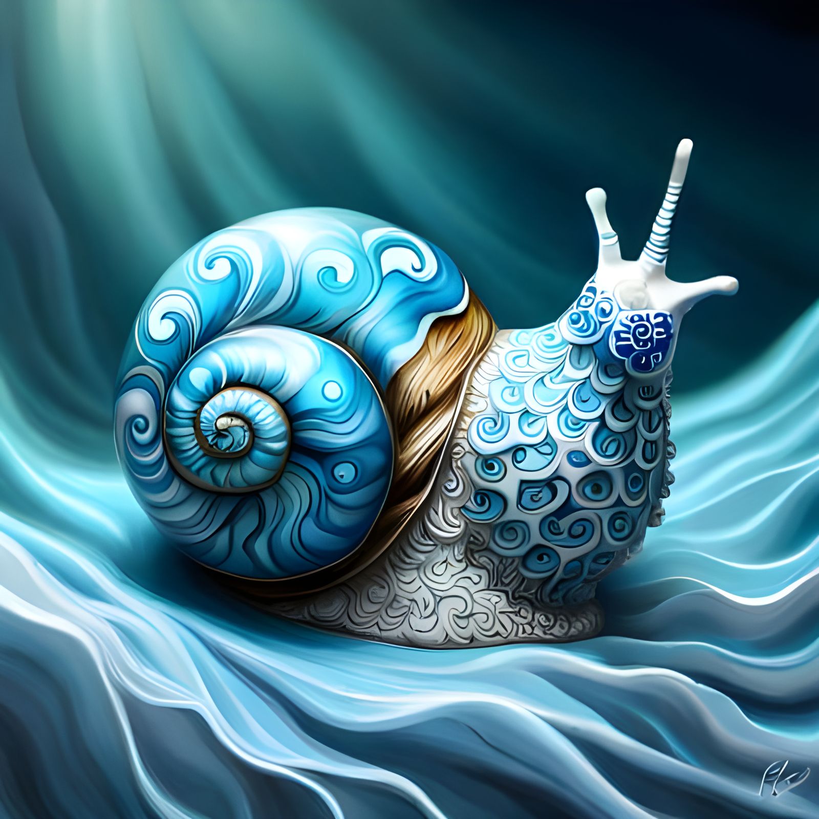Beautiful Turquoise Snail