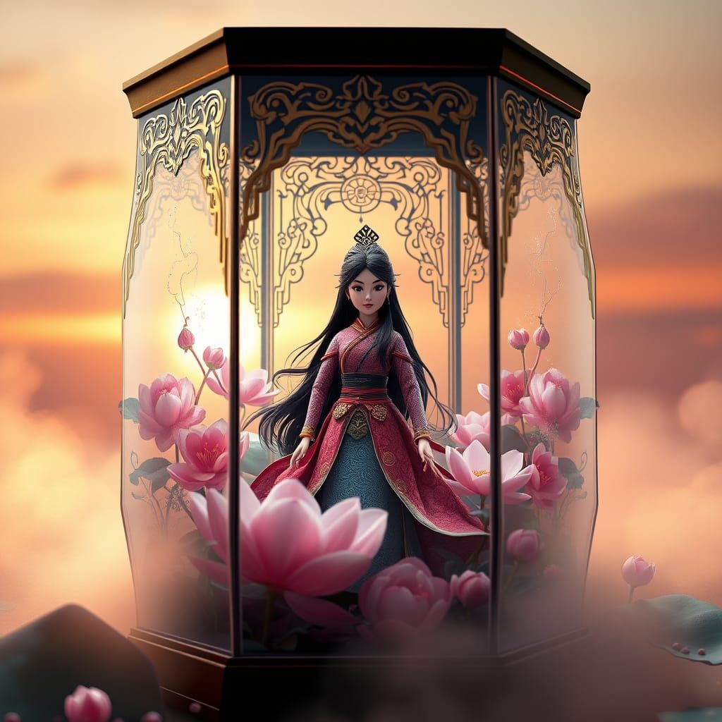Mulan Action Figure in Luxurious Collectible Box with Lotus ...