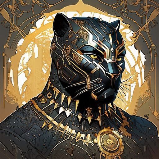 Steampunk Black Panther Mechanical Marvel