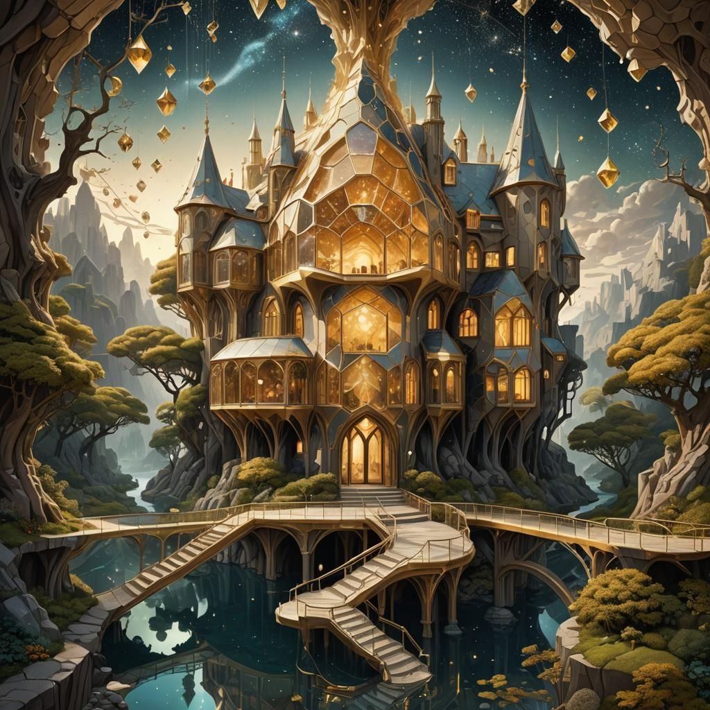 Honeycomb Geode House: Gothic Art Deco Concept