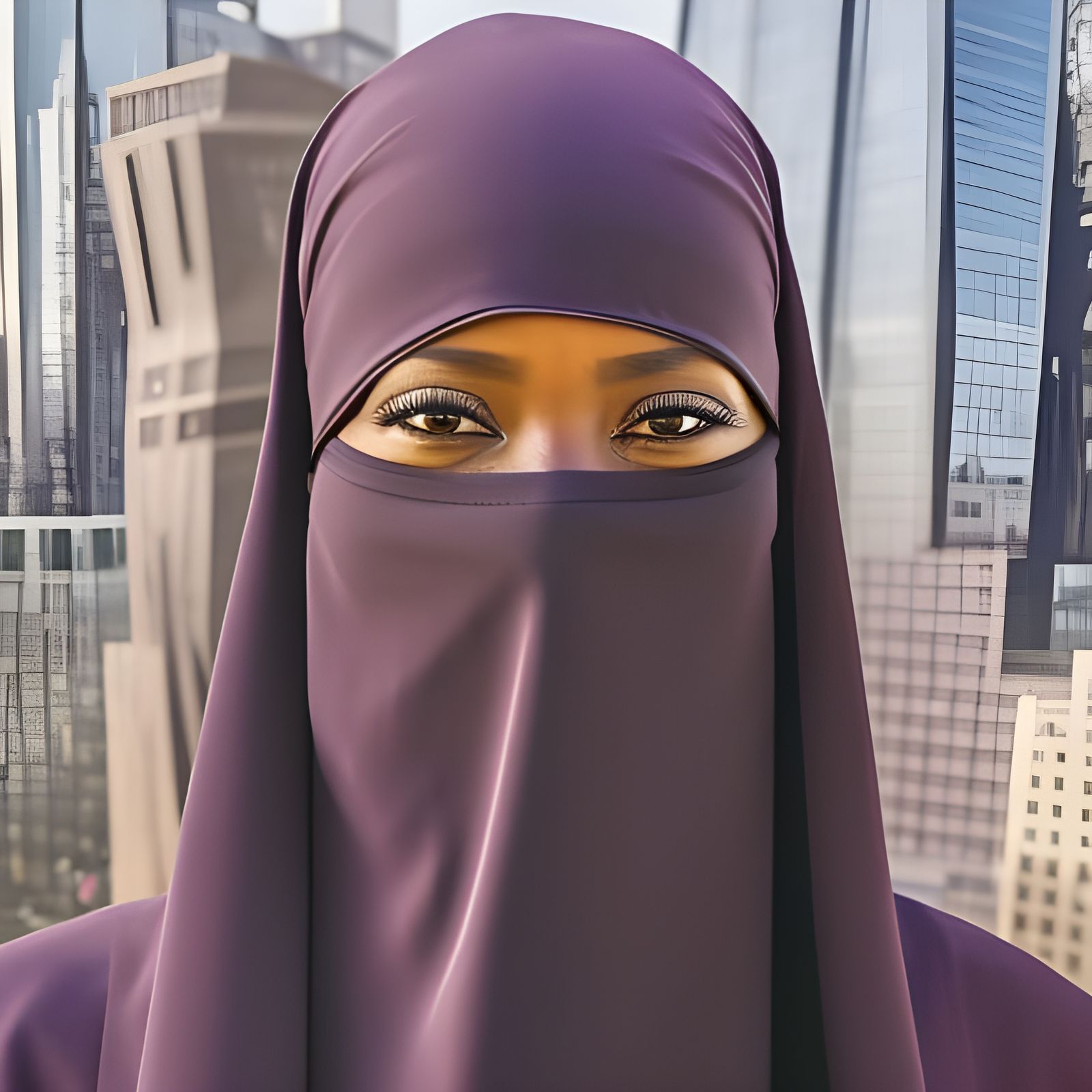 Beautiful African Woman in Niqab, Hyperrealistic Portrait