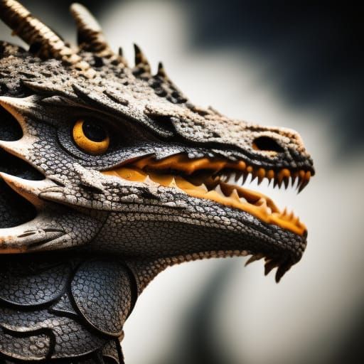Majestic Dragon Portrait in Sharp Focus