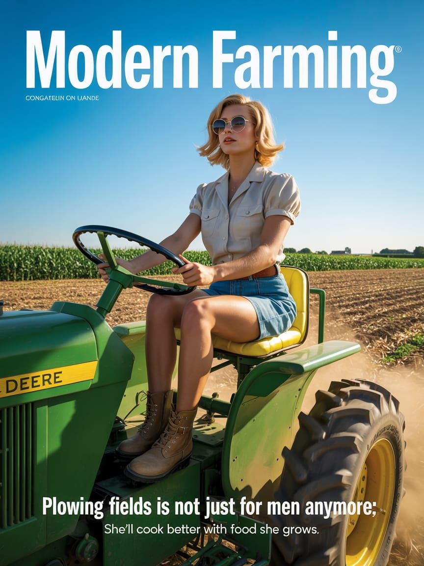 Retro Magazine Cover: Modern Farming in 1960s Style