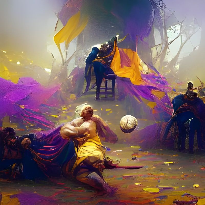 Dark Fantasy Concept Art in Purple and Yellow