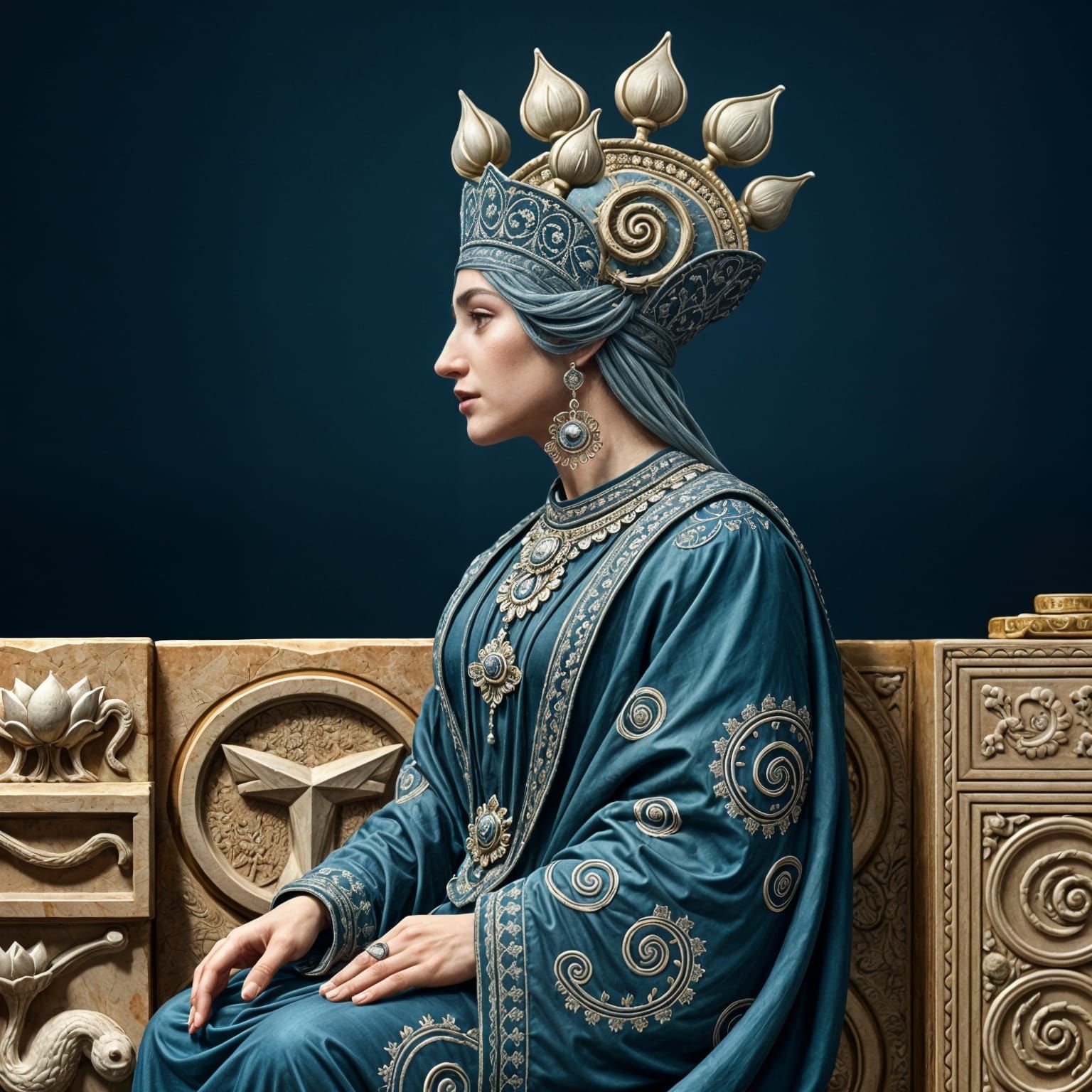 Achaemenid Queen with Lotus Crown, Ancient Style