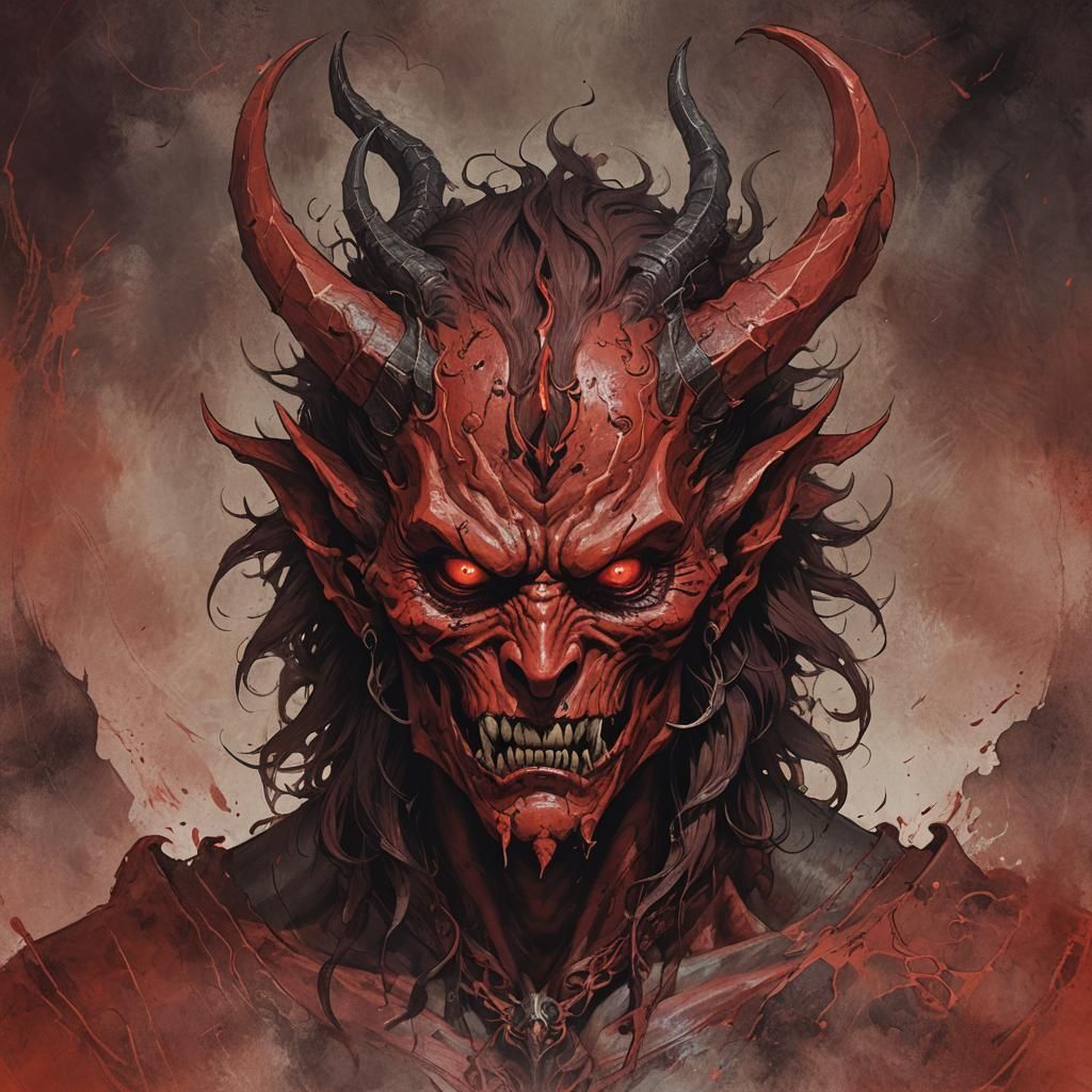 Red Demon with Cattle Head