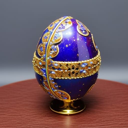 Jeweled Fabergé Egg in Rich Blue and Purple