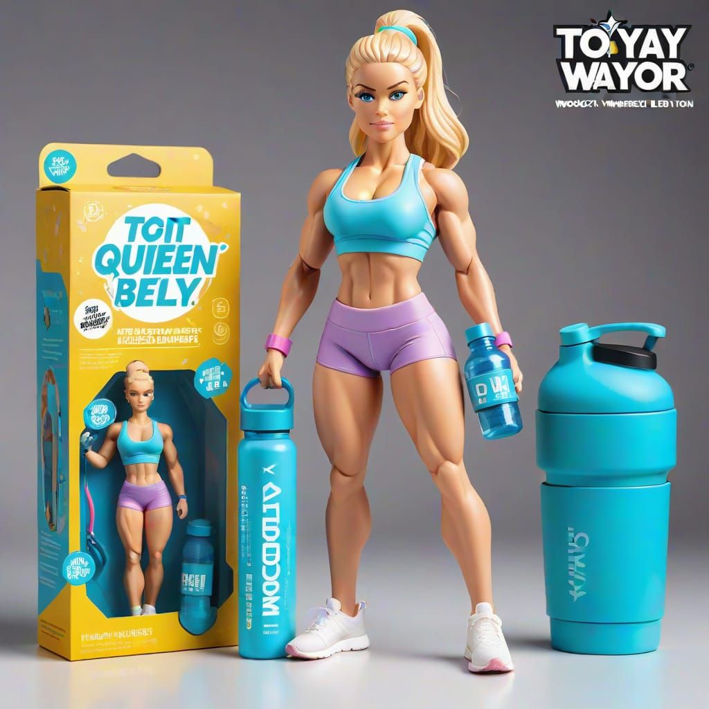 Hyper-Realistic Fitness Action Figure in Vibrant Packaging