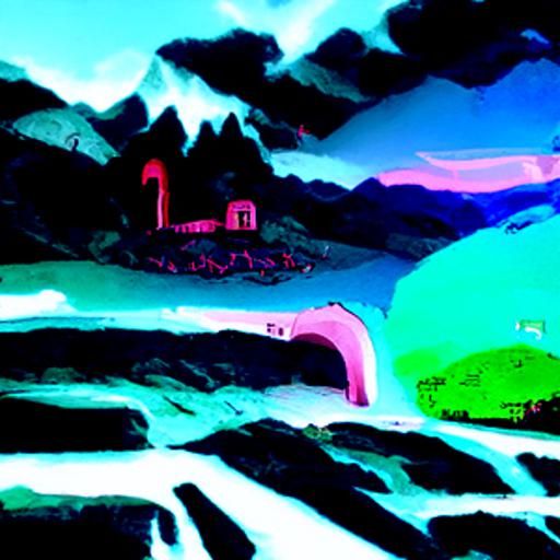 Pink Cookie Cave in Pyrenees Mountains