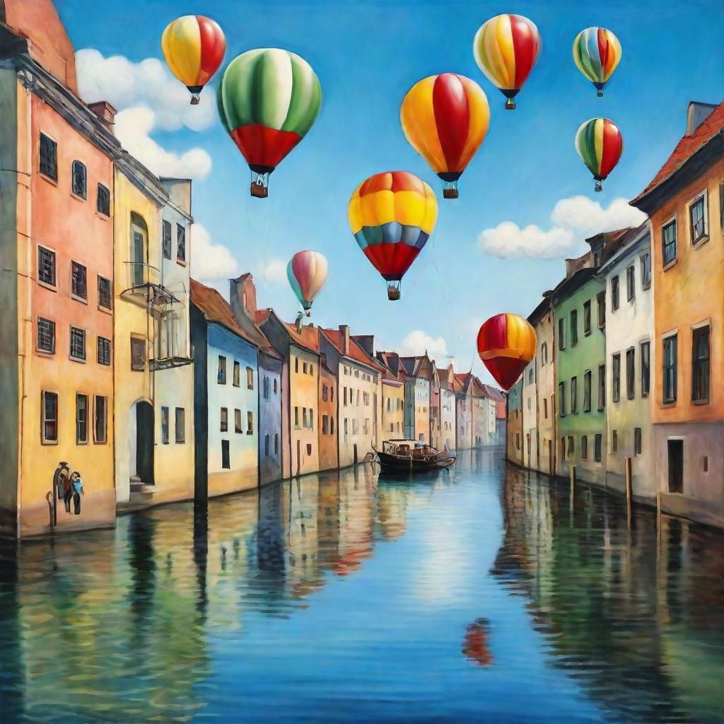 Surreal Floating Town Dreamscape in Photorealistic Style