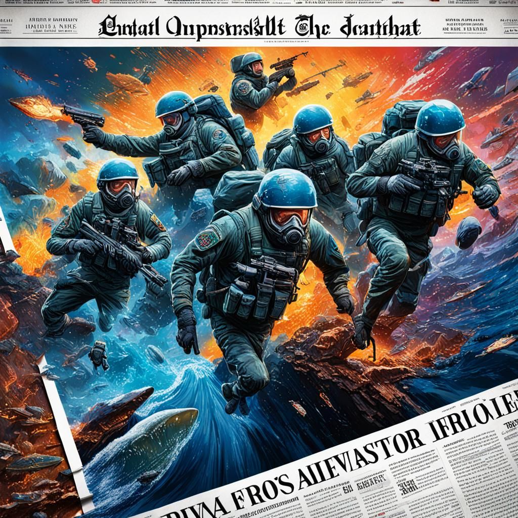 Hyperrealistic Newspaper Headline: "Invasion"