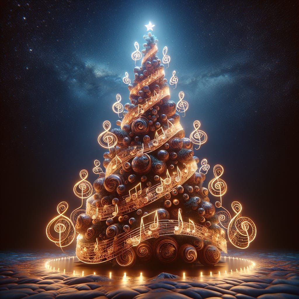 Musical Christmas Tree in Detailed 3D