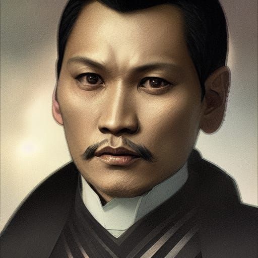 Futuristic Cyborg Actor in 1870s Style